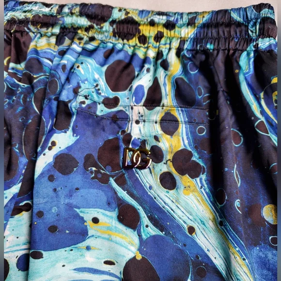 NWT$1,145 Dolce and Gabbana DG Logo Marble Print Jogger Sweatpants Sz 52 (36)